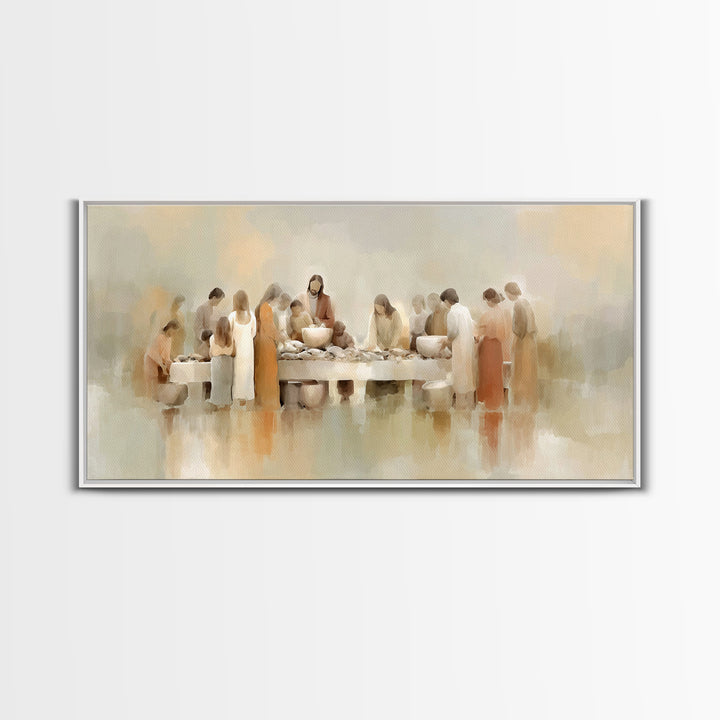 Table Of Mercy, Framed Canvas Print, Christian Art Print, Modern Christian Art, Jesus Painting Canvas, Christian Wall Art
