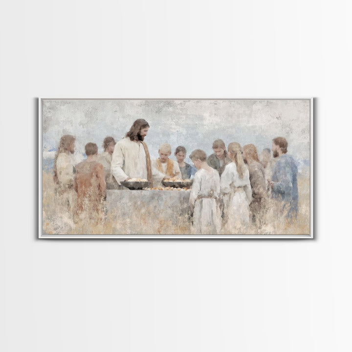 Loaves Of Hope | Framed Canvas Print | Christian Art Canvas | Jesus Wall Art | Christian Painting | Christian Art Gift