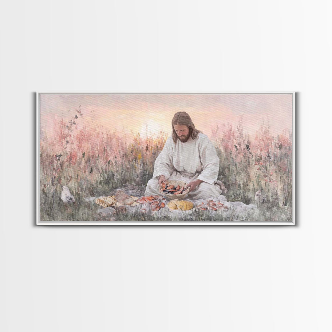 Field Of Blessings, Framed Canvas Print, Christian Art Prints, Jesus Art Print, Christian Gift Ideas, Vintage Christian Art