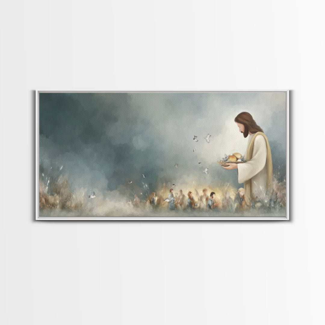Heavenly Abundance | Framed Canvas Print | Christian Wall Art | Jesus Canvas Art | Modern Christian Painting | Christian Christmas Decor