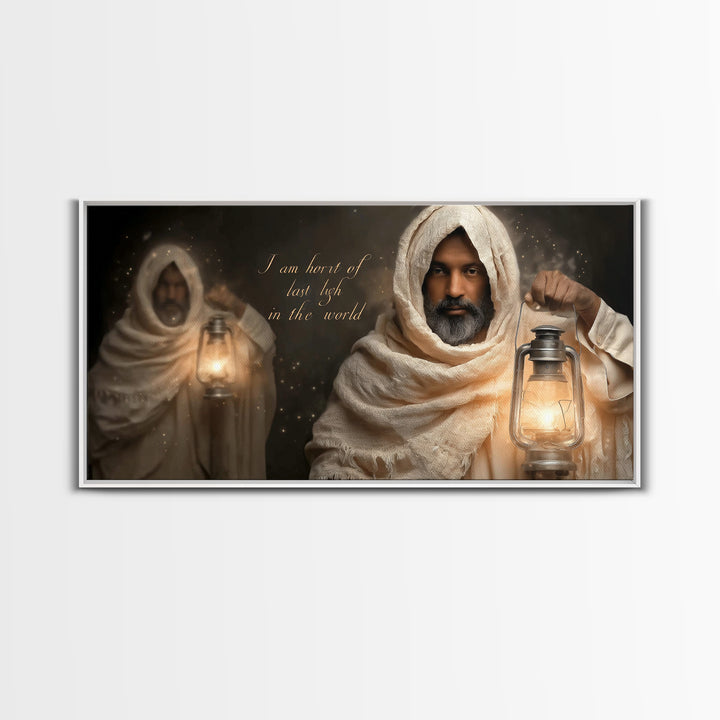 Guiding Lantern – Framed Canvas Print – Christian Wall Art – Christian Art Canvas – Jesus Painting – Christmas Art