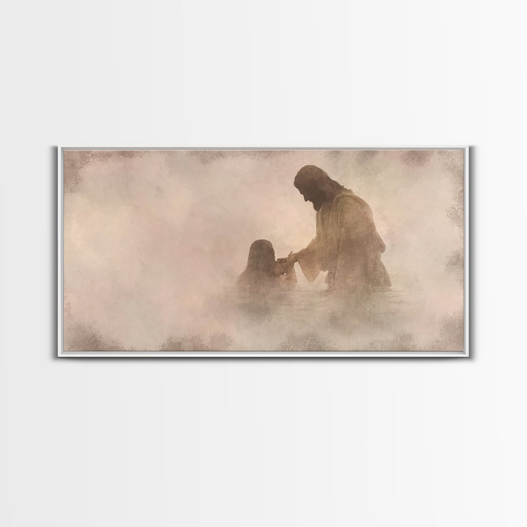 Hand Of Mercy – Framed Canvas Print – Christian Wall Art – Jesus Painting – Christian Art Canvas – Christian Gift Ideas – Modern Christian