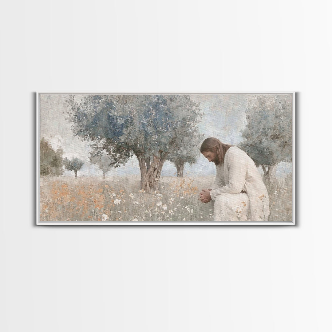 Field Of Prayer – Framed Canvas Print – Christian Wall Art – Jesus Painting – Subtle Christian Art – Christian Art Canvas – Christian Gift