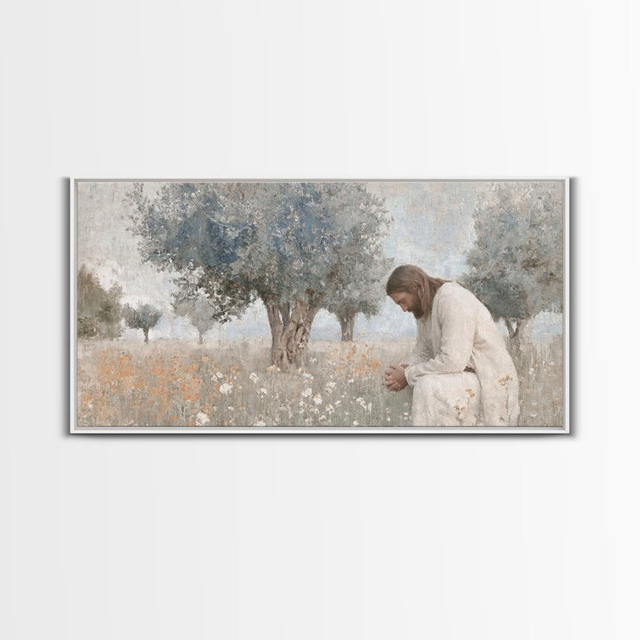 Field Of Prayer – Framed Canvas Print – Christian Wall Art – Jesus Painting – Subtle Christian Art – Christian Art Canvas – Christian Gift