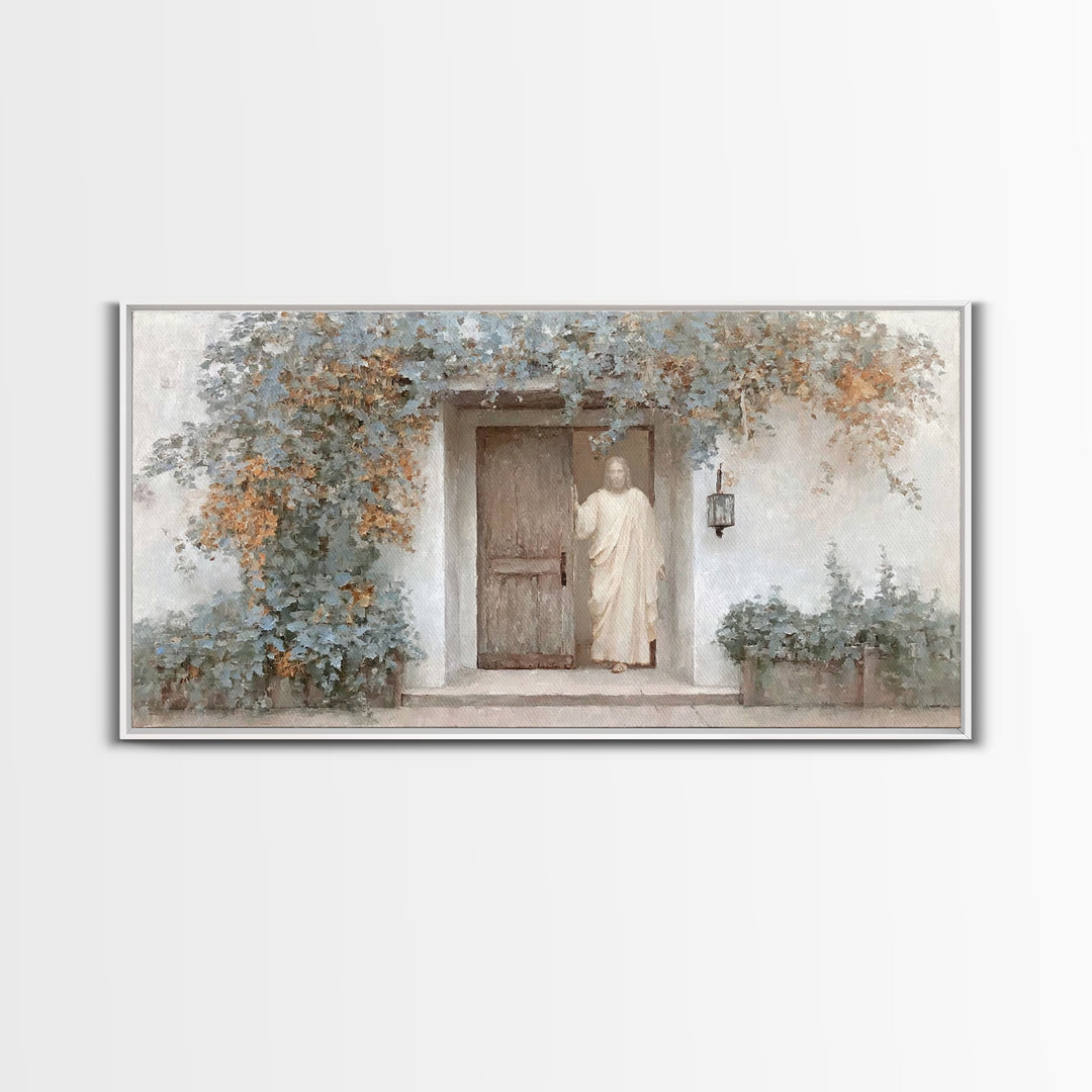 Welcoming Grace – Framed Canvas Print – Jesus Painting – Christian Art Canvas – Christian Wall Art – Subtle Christian Art – Christian Gift