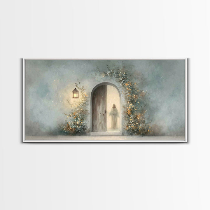 Lantern Of Peace – Framed Canvas Print – Christian Art Print – Christian Wall Art – Jesus Painting – Modern Christian Art – Christian Gift
