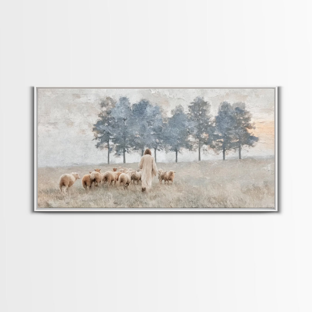 Field Of Peace – Framed Canvas Print – Christian Wall Art – Jesus Painting – Christian Art Canvas – Subtle Christian Art – Christmas Art Fr