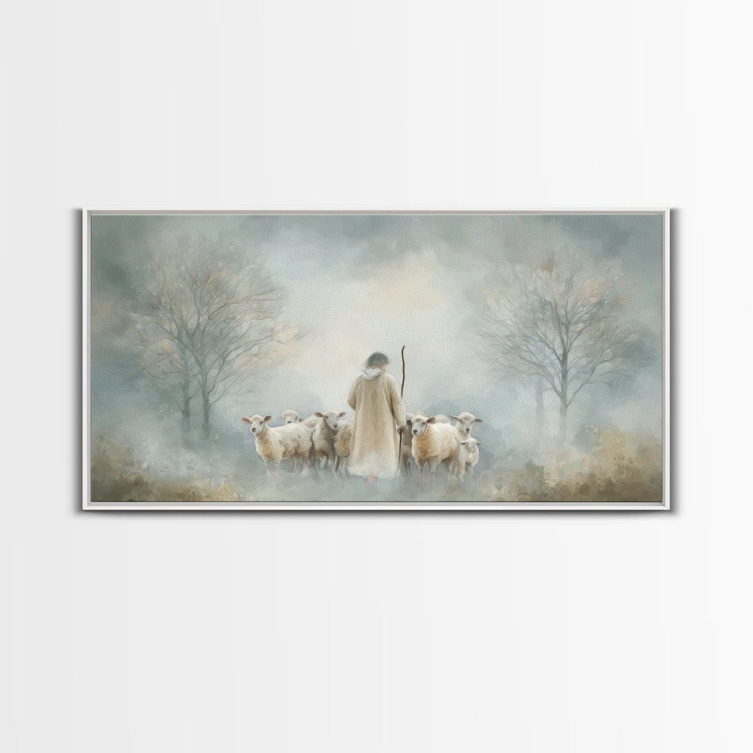 Forest of Stillness – Framed Canvas Print – Christian Wall Art – Christian Art Canvas – Jesus Painting – Moody Christian Art – Christmas Ar