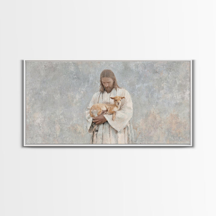 Autumn Flock Serenity – Framed Canvas Print – Christian Art Canvas – Jesus Painting – Christian Wall Art – Modern Christian Art – Christian