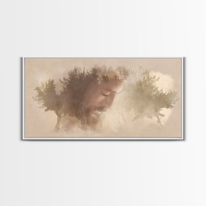 Prayerful Dawn – Framed Canvas Print – Christian Wall Art – Christian Art Canvas – Modern Christian Art – Jesus Painting – Christian Christ