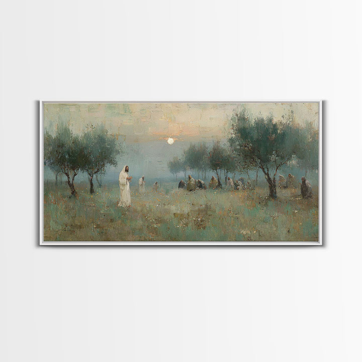 Garden Vigil – Framed Canvas Print – Christian Wall Art – Jesus Painting – Christian Art Canvas – Christian Gift – Christmas Wall Art