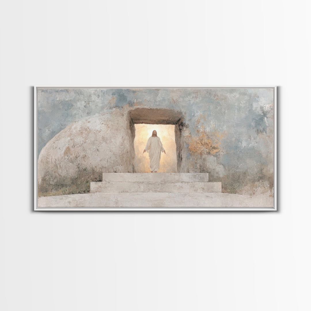Dawn of Glory, Framed Canvas Print, Christian Wall Art, Christian Art Canvas, Jesus Painting, Large Christian Art, Christian Decor