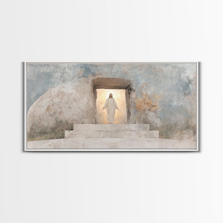 Dawn of Glory, Framed Canvas Print, Christian Wall Art, Christian Art Canvas, Jesus Painting, Large Christian Art, Christian Decor