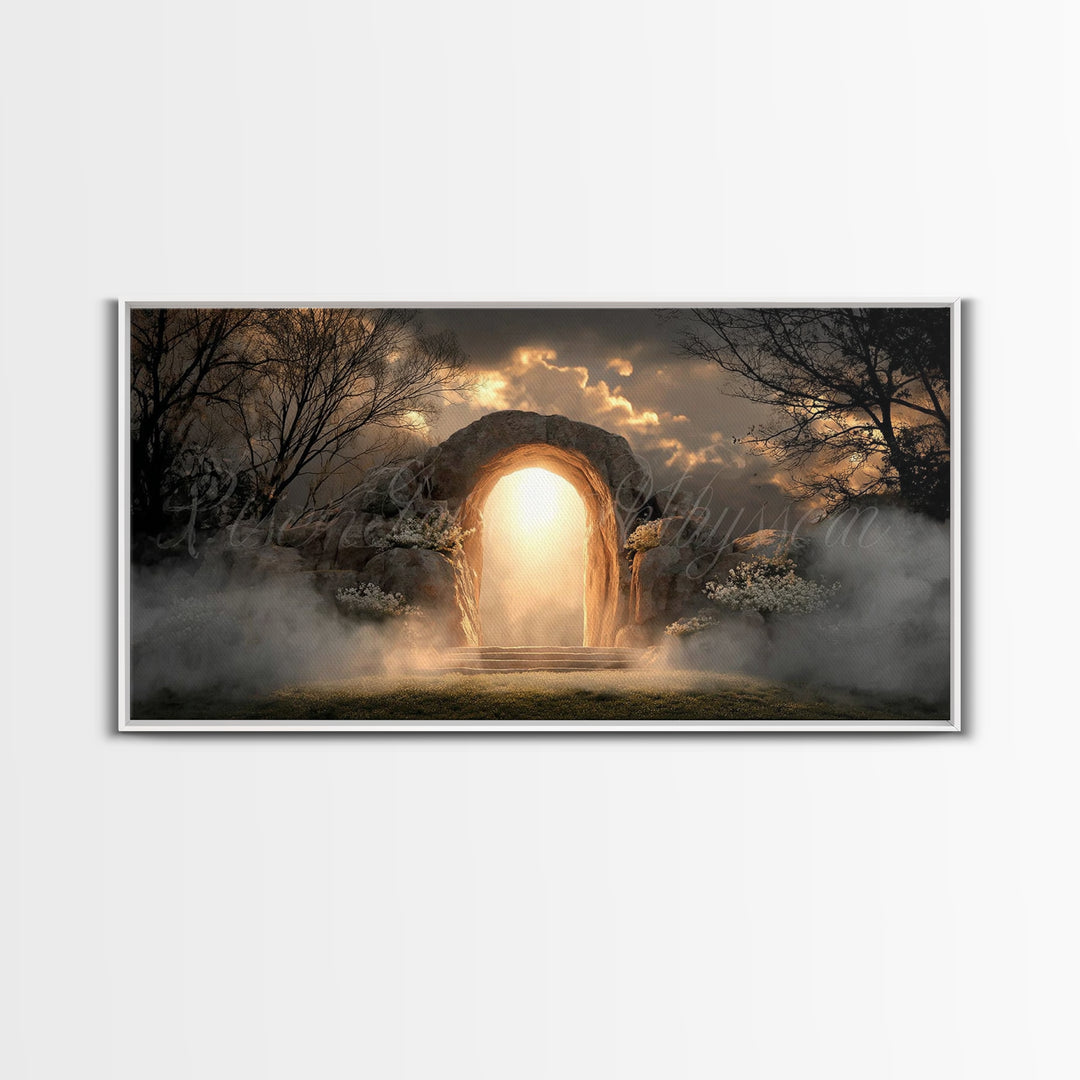 Risen Hope – Framed Canvas Print – Christian Wall Art – Christian Art Canvas – Jesus Painting – Christian Decor – Christian Christmas Art