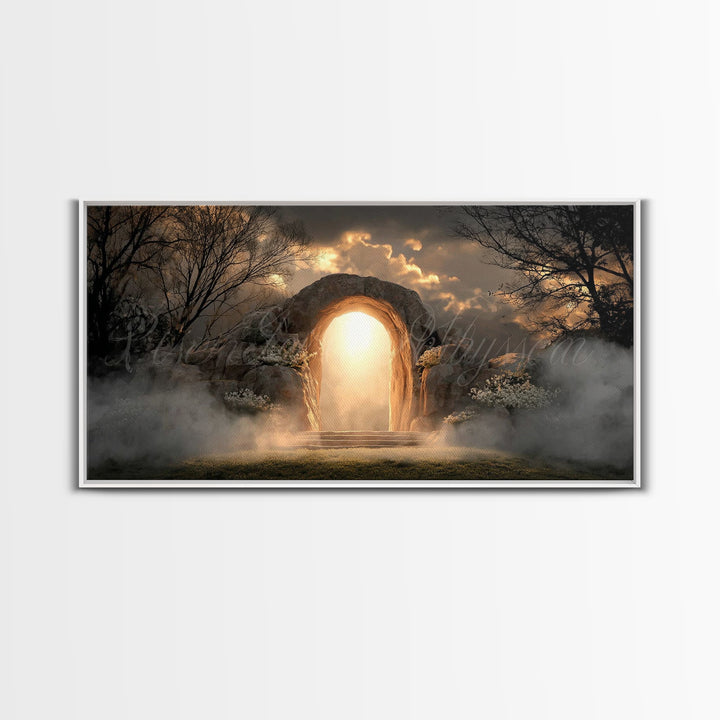 Risen Hope – Framed Canvas Print – Christian Wall Art – Christian Art Canvas – Jesus Painting – Christian Decor – Christian Christmas Art