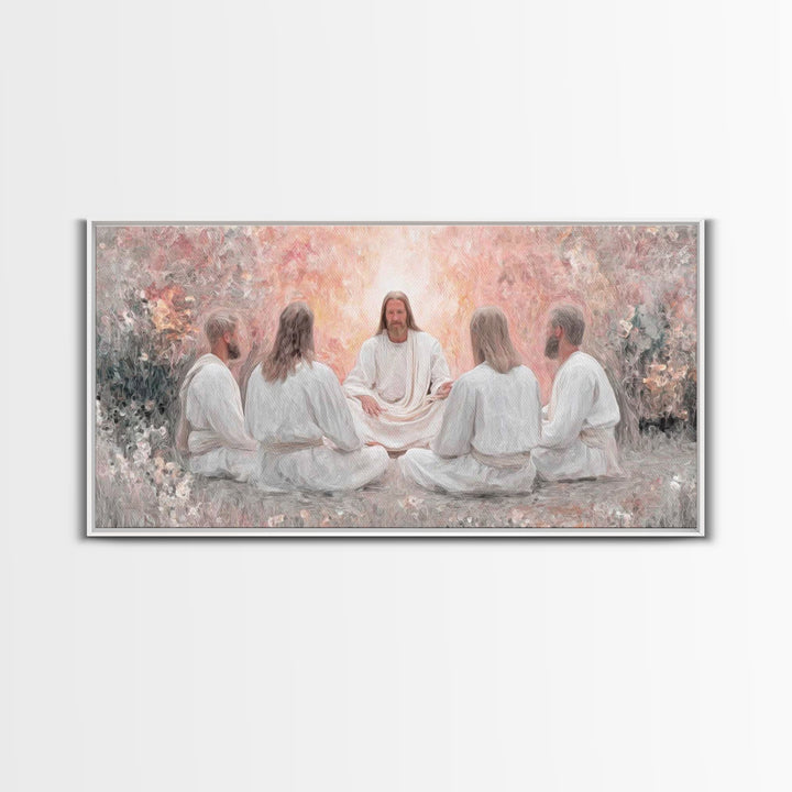 Garden Teaching – Framed Canvas Print – Christian Art – Christian Wall Art – Jesus Painting – Subtle Christian Art – Christian Art Canvas