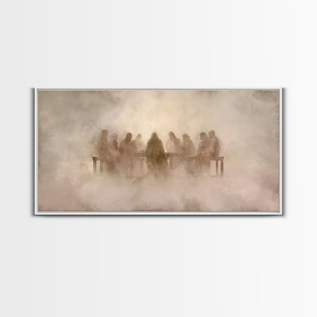 Sacred Supper | Framed Canvas Print | Christian Wall Art | Christian Art Canvas | Jesus Painting | Modern Christian Painting | Christian Gi