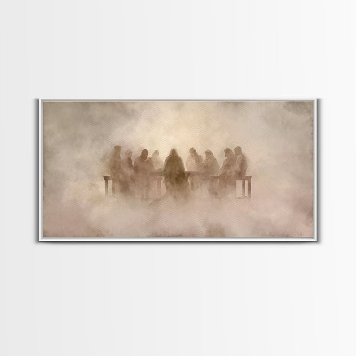 Sacred Supper | Framed Canvas Print | Christian Wall Art | Christian Art Canvas | Jesus Painting | Modern Christian Painting | Christian Gi