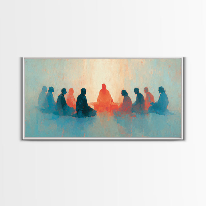 Upper Room Glow | Framed Canvas Print | Christian Art Canvas | Christian Wall Art | Jesus Painting | Moody Christian Art | Christian Gift