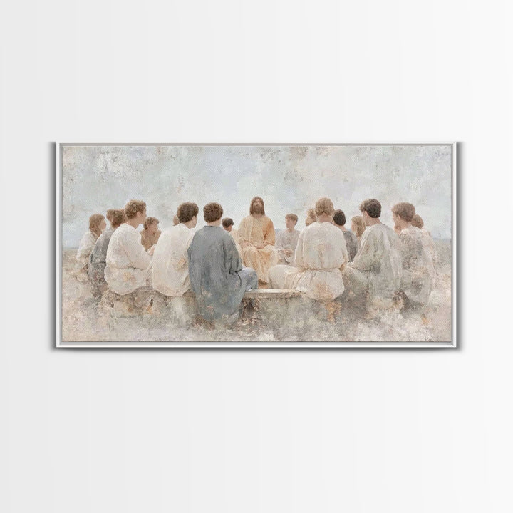 Mountain Sermon – Framed Canvas Print – Christian Art Canvas – Christian Wall Art – Jesus Painting – Christian Gift Ideas – Christian Art