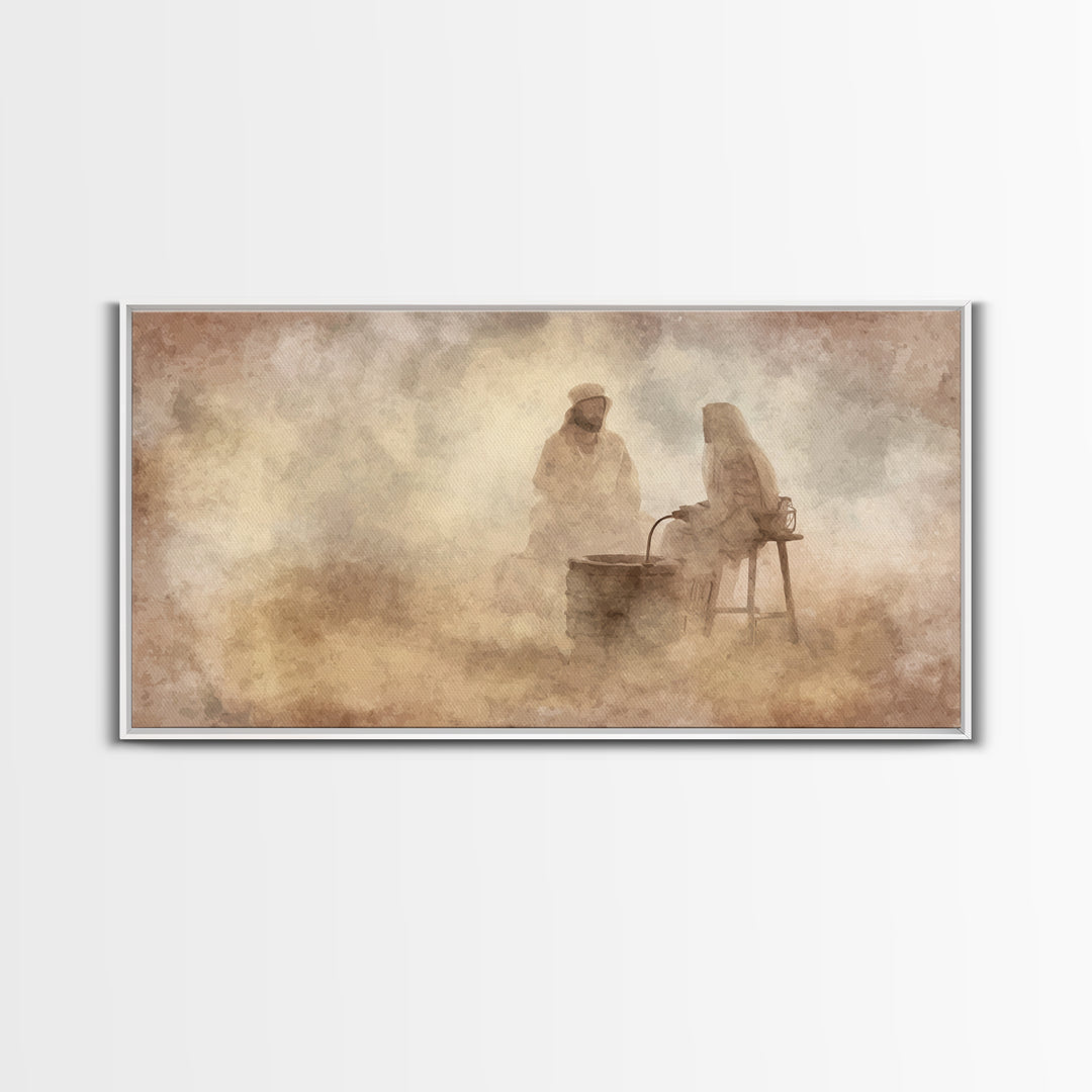Living Waters Grace – Framed Canvas Print – Christian Wall Art – Jesus Painting – Christian Art Canvas – Christian Decor – Christian Gift I