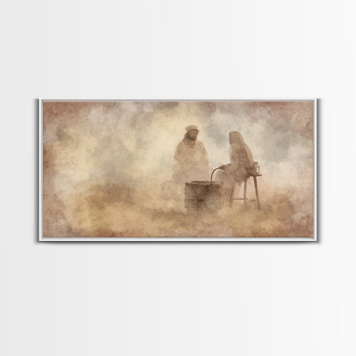 Living Waters Grace – Framed Canvas Print – Christian Wall Art – Jesus Painting – Christian Art Canvas – Christian Decor – Christian Gift I