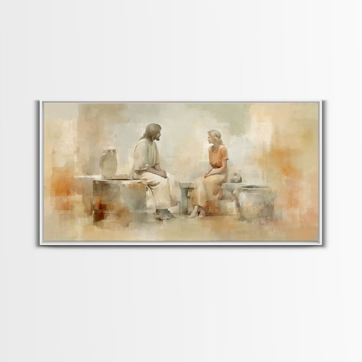 Haven Of Peace | Framed Canvas Print | Christian Wall Art | Jesus Painting | Christian Art Canvas | Minimalist Christian Art | Christian De