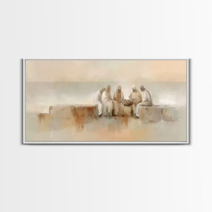 Gathered In Faith | Framed Canvas Print | Christian Art Canvas | Christian Painting | Subtle Christian Art | Christian Wall Art | Christian