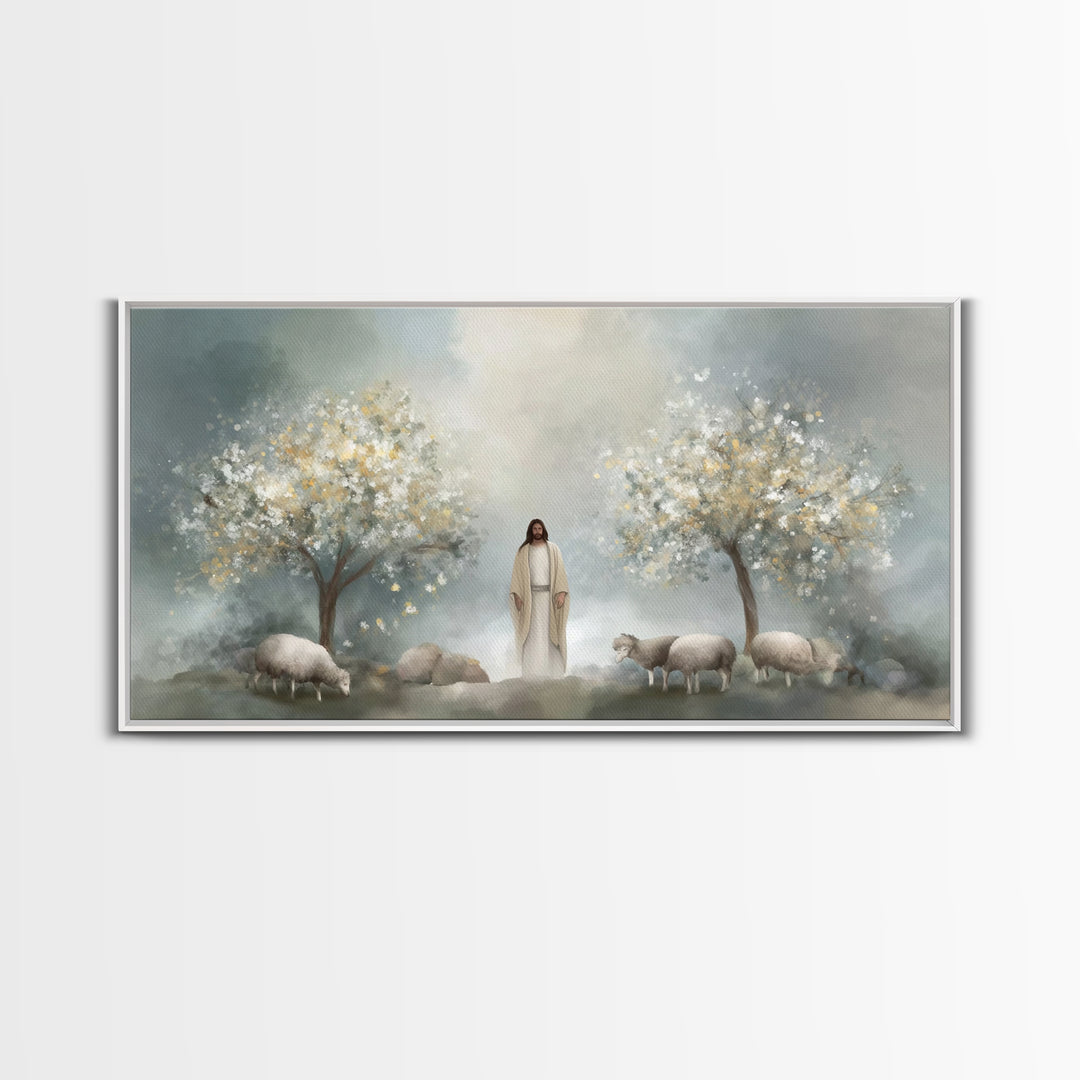 Blossoms Of Mercy – Framed Canvas Print – Christian Painting – Christian Art Canvas – Jesus Art Print – Christian Wall Art – Christian Gift