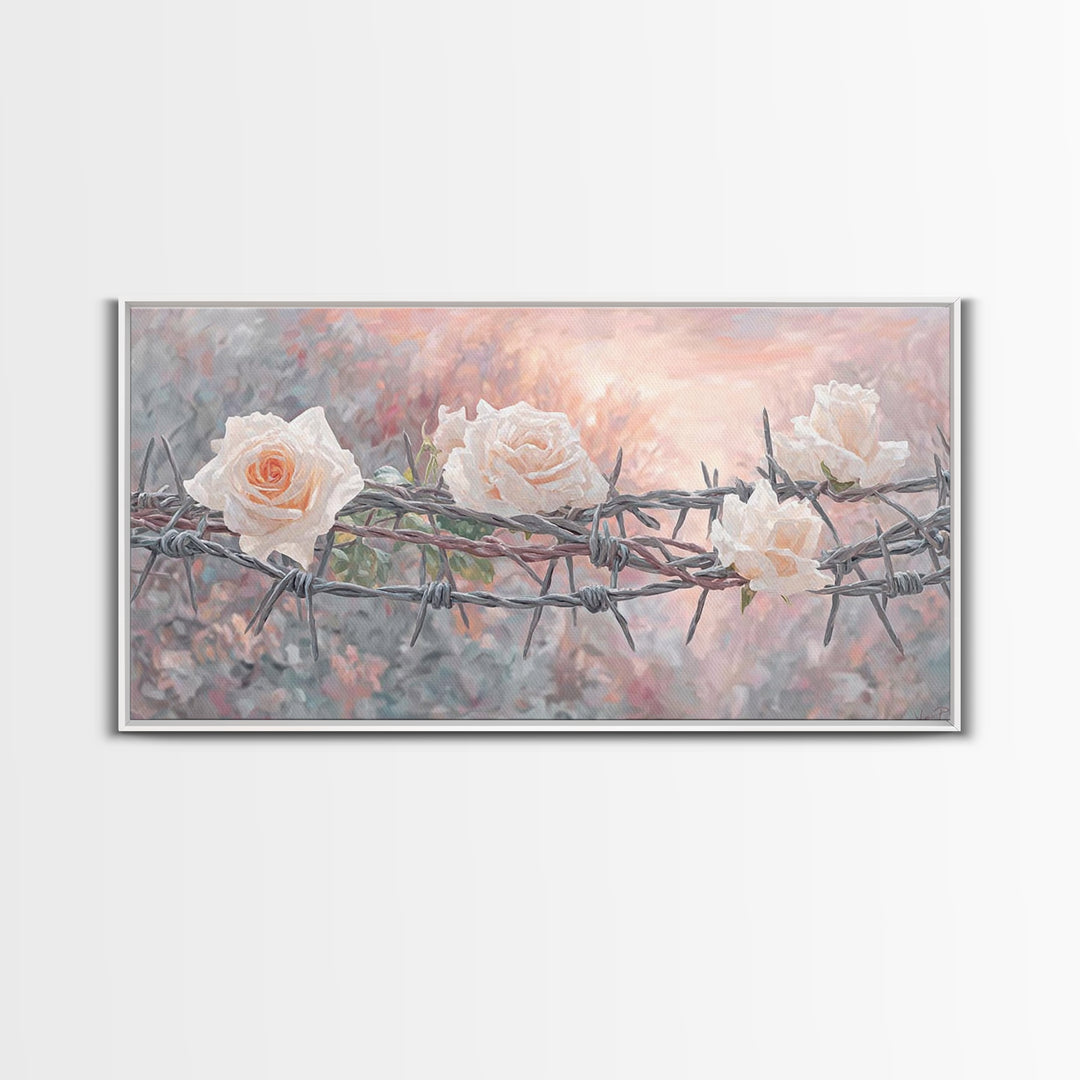 Thorns Of Grace, Framed Canvas Print, Christian Art Canvas, Christian Wall Art, Christian Decor, Christian Art Painting, Subtle Christian A