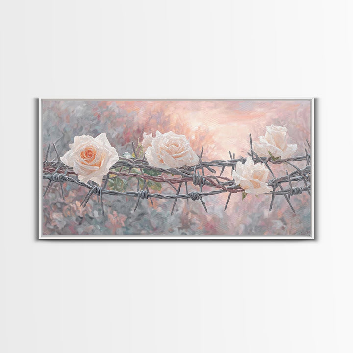 Thorns Of Grace, Framed Canvas Print, Christian Art Canvas, Christian Wall Art, Christian Decor, Christian Art Painting, Subtle Christian A