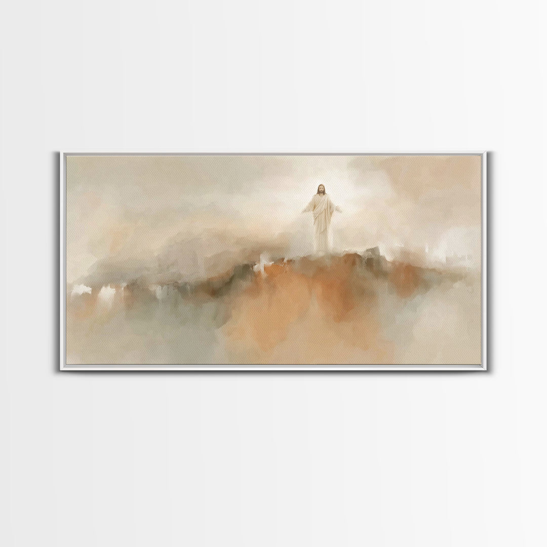 Radiance Of The Savior – Framed Canvas Print – Christian Wall Art – Large Jesus Painting – Christian Christmas Decor – Christian Art Canvas