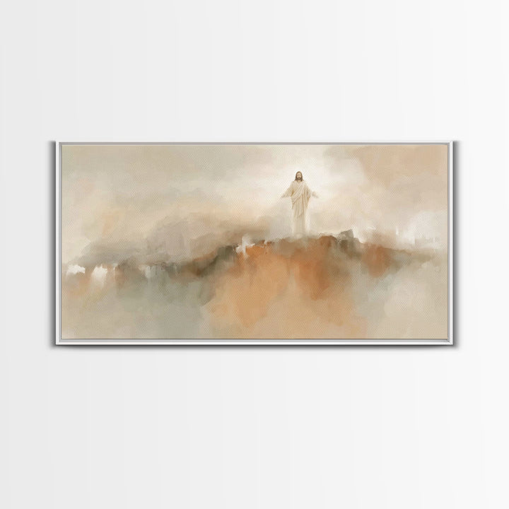 Radiance Of The Savior – Framed Canvas Print – Christian Wall Art – Large Jesus Painting – Christian Christmas Decor – Christian Art Canvas