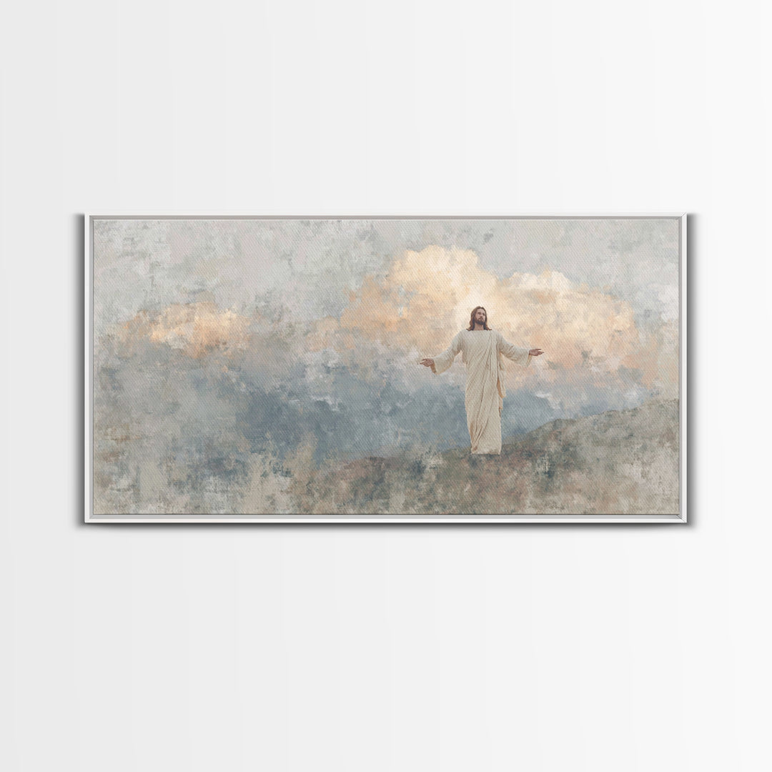 Grace On High Peaks – Framed Canvas Print – Christian Art Canvas – Jesus Wall Art – Christmas Art – Christian Decor For Home – Unique Chris