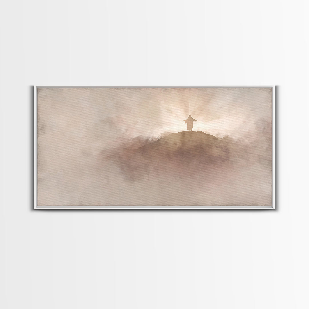 Heaven’s Gentle Calling – Framed Canvas Print – Christian Painting – Jesus Art Print – Christian Christmas Art – Subtle Christian Art – Chr