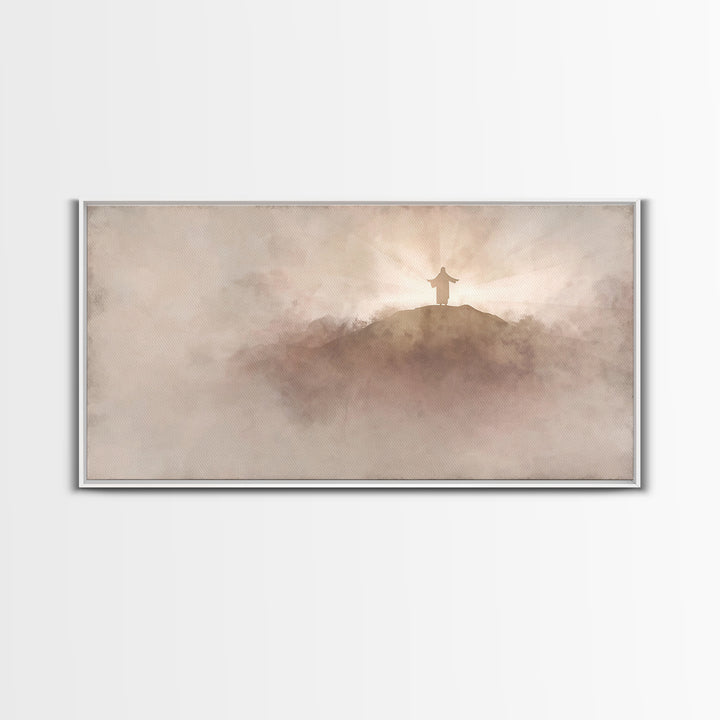 Heaven’s Gentle Calling – Framed Canvas Print – Christian Painting – Jesus Art Print – Christian Christmas Art – Subtle Christian Art – Chr