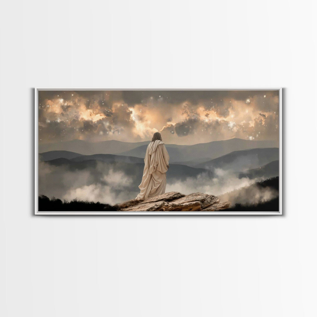 Guidance In Stillness – Framed Canvas Print – Christian Wall Art – Modern Jesus Art – Christian Christmas Decor – Christian Art Canvas – Ch