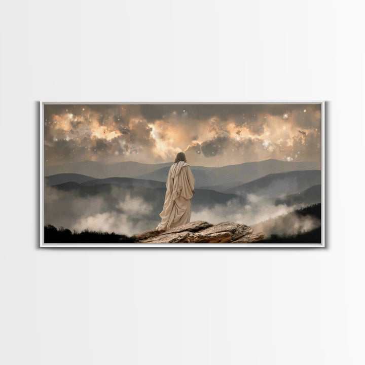 Guidance In Stillness – Framed Canvas Print – Christian Wall Art – Modern Jesus Art – Christian Christmas Decor – Christian Art Canvas – Ch