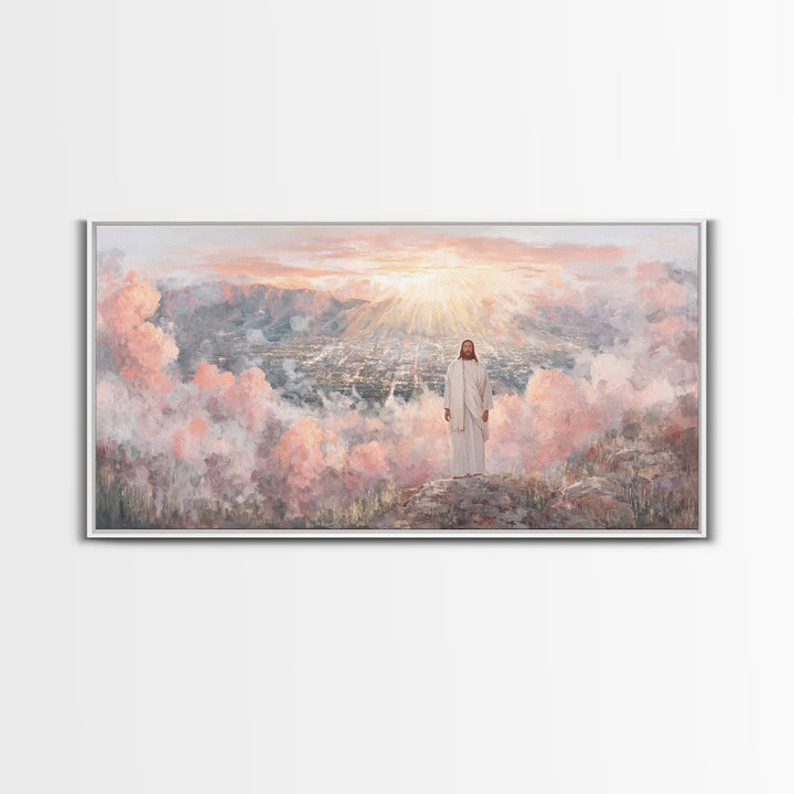 City Of Heavenly Light – Framed Canvas Print – Christian Wall Art – Jesus Canvas Art – Christian Christmas Art – Modern Christian Art – Chr