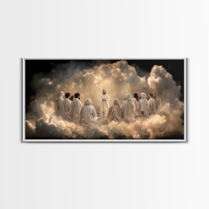 Circle Of Light – Framed Canvas Print – Christian Art Canvas – Jesus Wall Art – Modern Christian Art – Christian Decor – Large Christian Pa