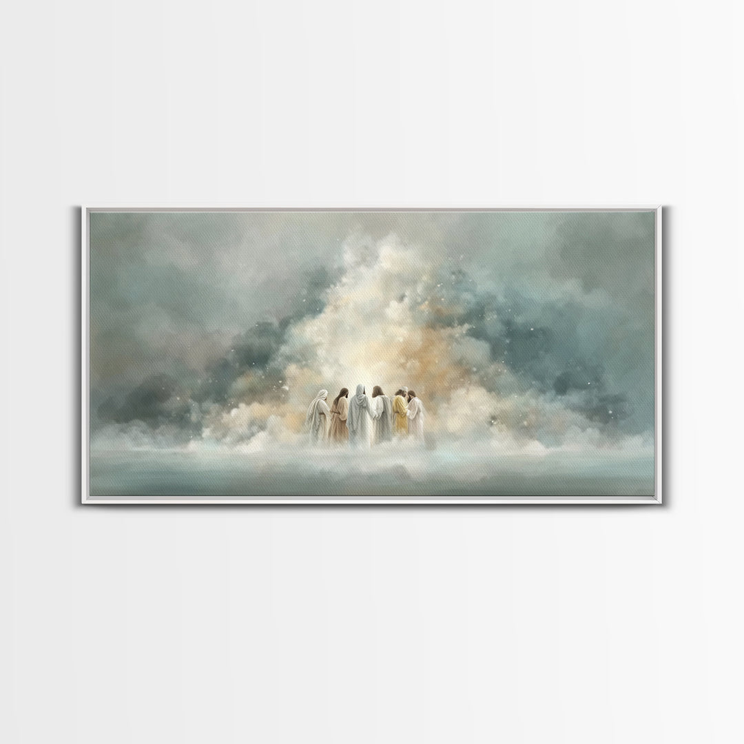 Cloudborne Fellowship – Framed Canvas Print – Christian Art Print – Minimalist Christian Art – Christian Wall Art – Subtle Christian Painti