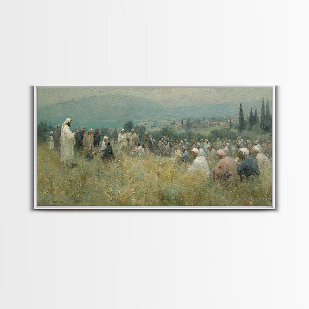 Teachings Of Peace – Framed Canvas Print – Christian Art Canvas – Christian Wall Art – Jesus Painting – Christian Decor – Modern Christian