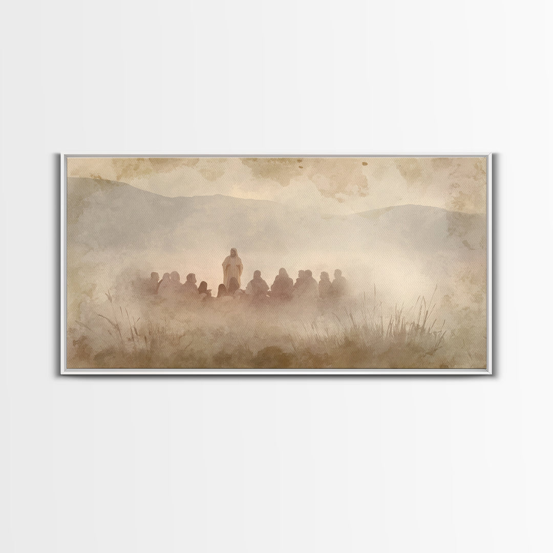 Grace In The Mist – Framed Canvas Print – Christian Wall Art – Subtle Christian Art – Jesus Painting – Christian Art Canvas – Christmas Wal