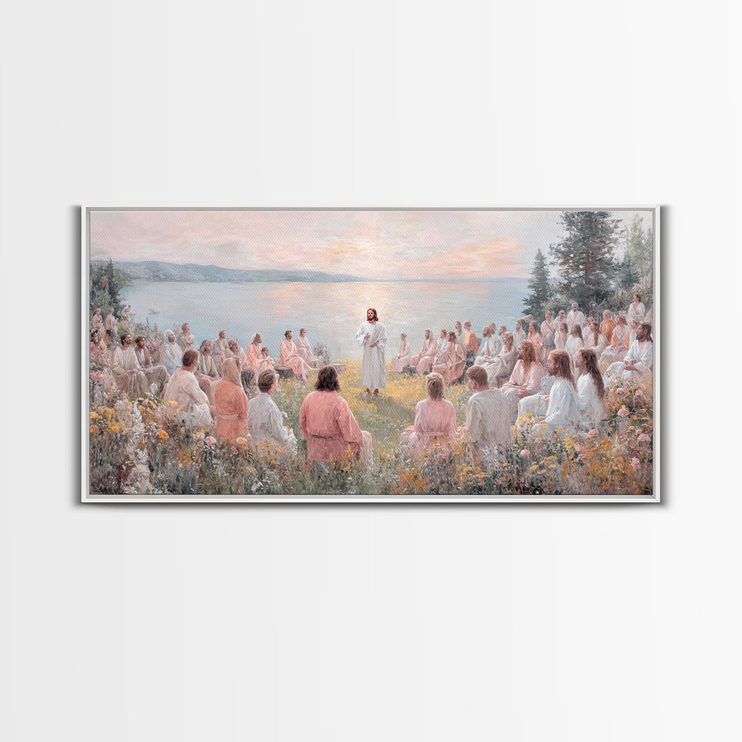 Garden Of Teaching – Framed Canvas Print – Christian Wall Art – Jesus Painting – Christian Art Canvas – Modern Christian Art – Christian Gi