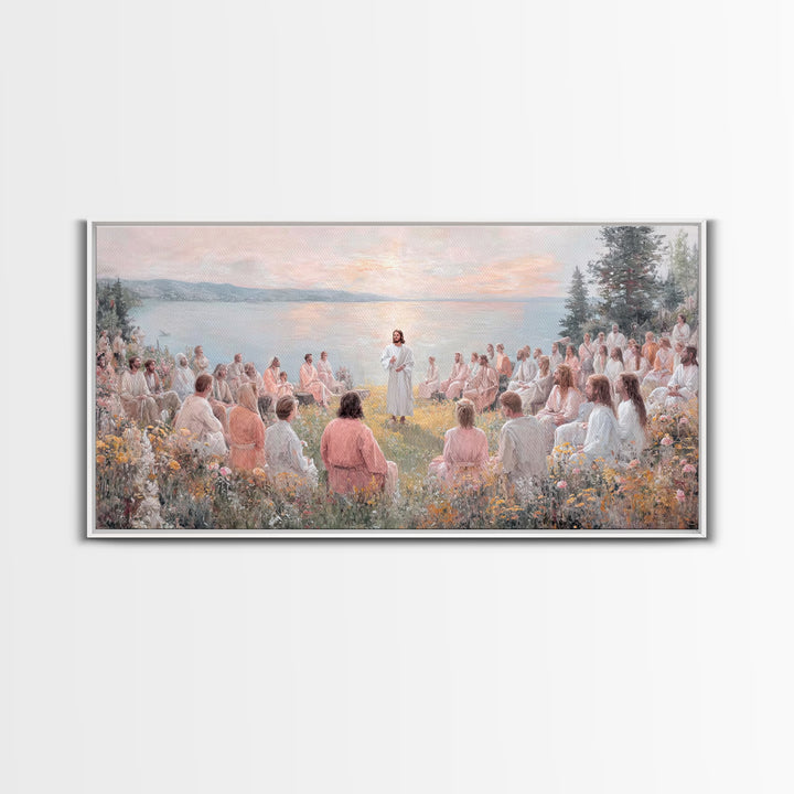 Garden Of Teaching – Framed Canvas Print – Christian Wall Art – Jesus Painting – Christian Art Canvas – Modern Christian Art – Christian Gi