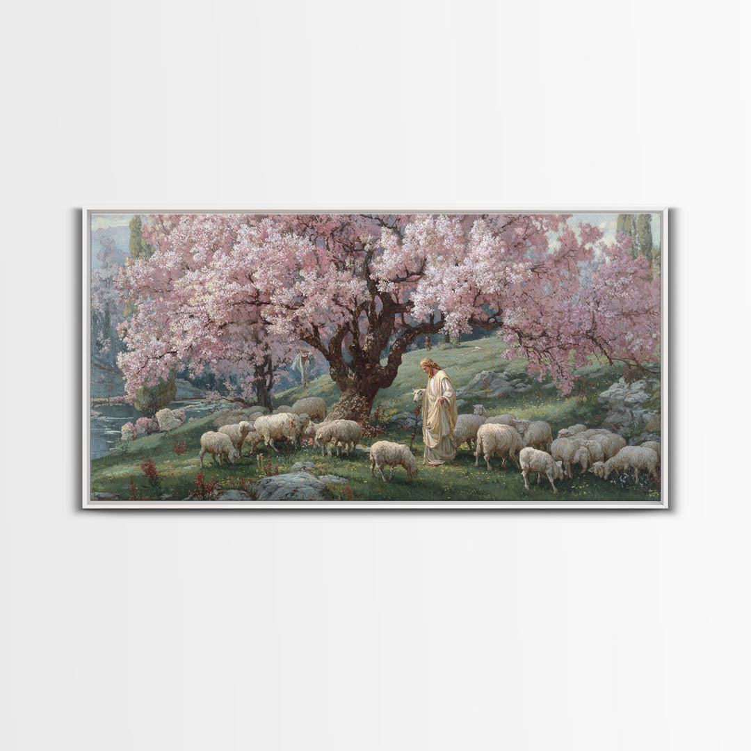 Blossoms Of Mercy – Framed Canvas Print – Christian Wall Art – Jesus Painting – Christian Art Canvas – Vintage Christian Art – Christian De