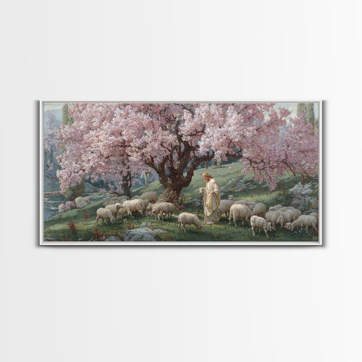 Blossoms Of Mercy – Framed Canvas Print – Christian Wall Art – Jesus Painting – Christian Art Canvas – Vintage Christian Art – Christian De