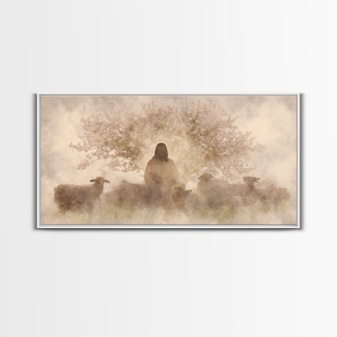 Grace In Bloom – Framed Canvas Print – Christian Wall Art – Christian Art Canvas – Jesus Painting – Subtle Christian Art – Christian Christ