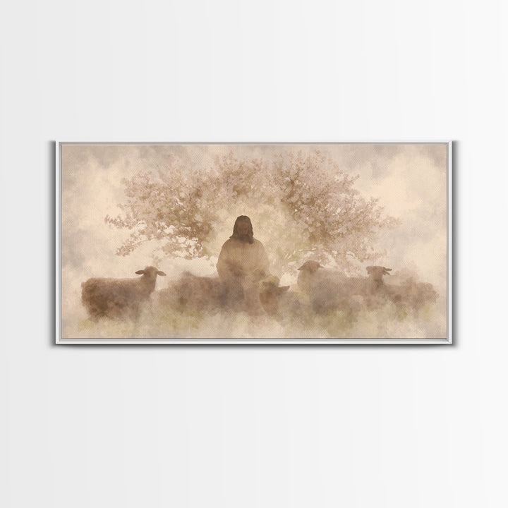 Grace In Bloom – Framed Canvas Print – Christian Wall Art – Christian Art Canvas – Jesus Painting – Subtle Christian Art – Christian Christ