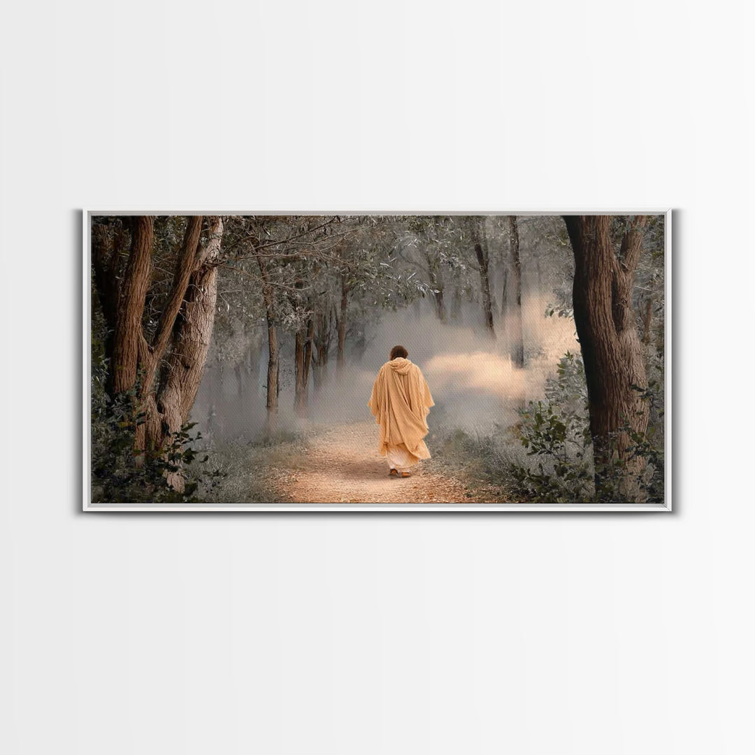 Walk Of Grace – Framed Canvas Print – Christian Wall Art – Christian Art Work – Jesus Painting – Modern Christian Art – Christian Decoratio